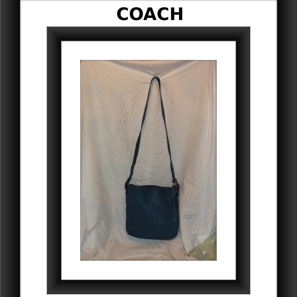 Coach pebble leather blue Soft Purse F03796